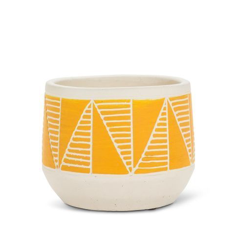 Small Etched Planter Yellow