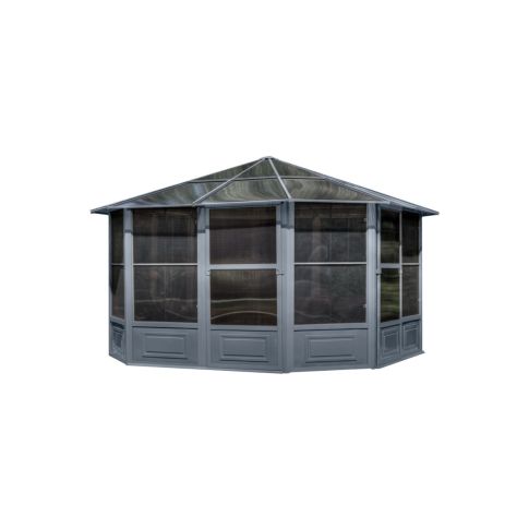 Florence Solarium avec Toit en polycarbonate 12 Pi. x 12 Pi. couleur Gris