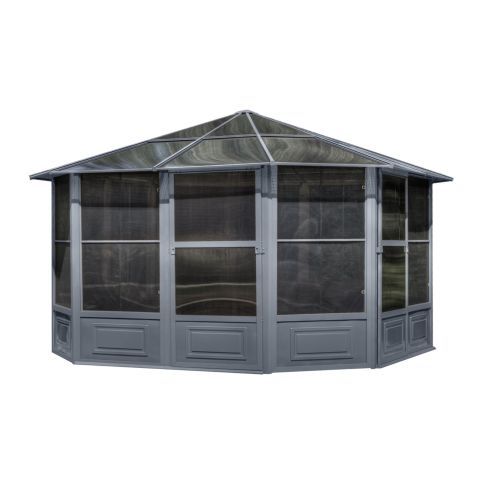 Gazebo Penguin Florence Solarium 12 Ft. x 12 Ft. in Slate