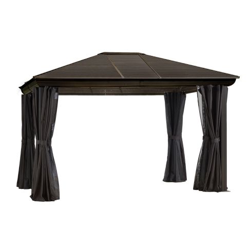 Gazebo Penguin Venus Gazebo with Metal Roof 10 Ft. x 10 Ft. in Brown