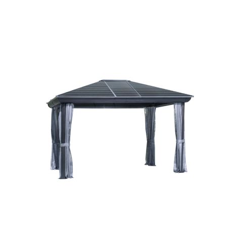 Gazebo Penguin Venus Gazebo with Metal Roof 10 Ft. x 12 Ft. in Slate