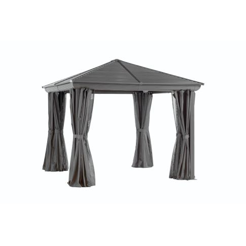 Venus Gazebo avec Toit en Métal 10 Pi. x 10 Pi. couleur Gris