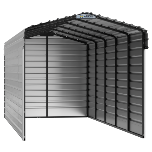 Arrow Steel Carport With 3 Wall Kits, 10X24X09