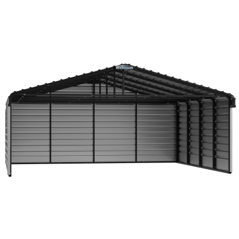 Arrow Steel Carport With 3 Wall Kits, 20X20X07