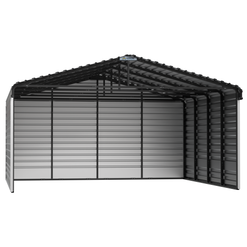 Arrow Steel Carport With 3 Wall Kits, 20X20X09