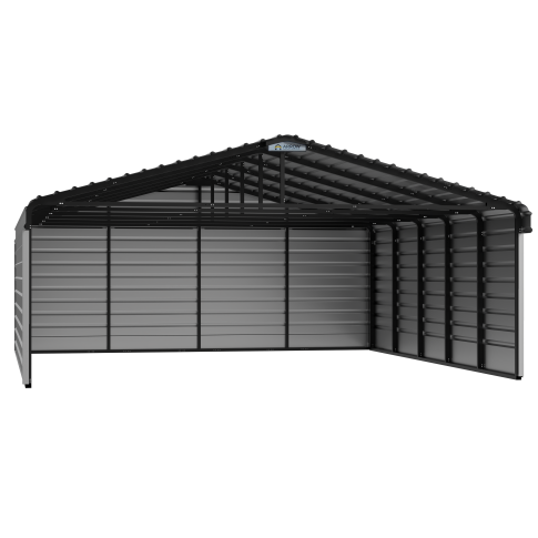 Arrow Steel Carport With 3 Wall Kits, 20X24X07, Eggshell