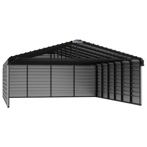 Arrow Steel Carport With 3 Wall Kits, 20X29X07