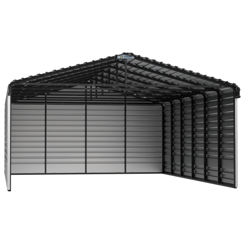Arrow Steel Carport With 3 Wall Kits, 20X29X09