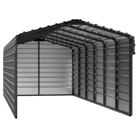 Arrow Steel Carport With 3 Wall Kits, 10X29X07