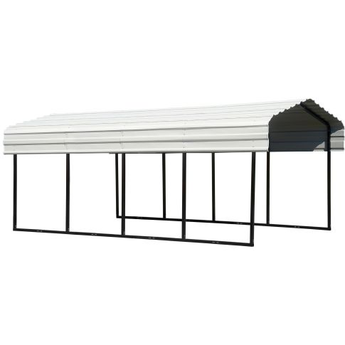 Steel Carport 10 ft. x 20 ft. x 7 ft. Galvanized Black/Eggshell