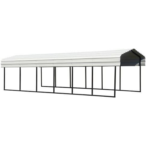 Steel Carport, 10 ft. x 29 ft. x 7 ft. Galvanized Black/Eggshell