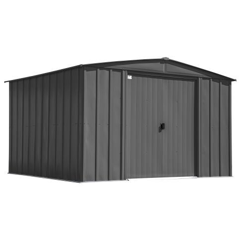 Arrow Classic Steel Storage Shed, 10x12, Gris anthracite