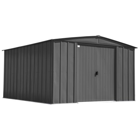 Arrow Classic Steel Storage Shed, 10x14, Gris anthracite