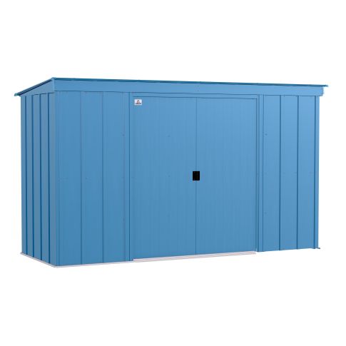 Arrow Classic Steel Storage Shed, 10x4, Blue Grey
