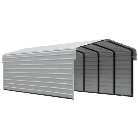 Arrow Carports Abri d'auto en acier galvanisé, avec enceinte 2 côtés, Kit abri d'auto métallique, 10' x 29' x 7' , Coquille d'œuf