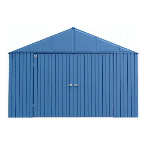 Arrow Elite Steel Storage Shed, 12x16, Blue Grey