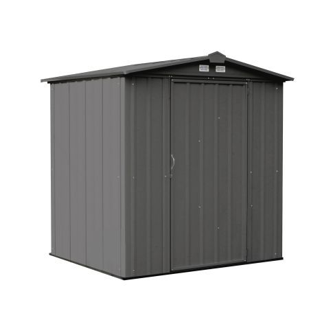 EZEE Shed Steel Storage 6 x 5 ft. Galvanized Low Gable Charcoal