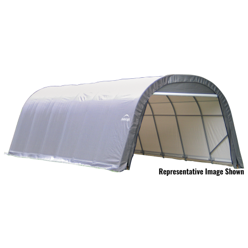 ShelterCoat 12 x 24 ft. Wind and Snow Rated Garage Round Gray STD