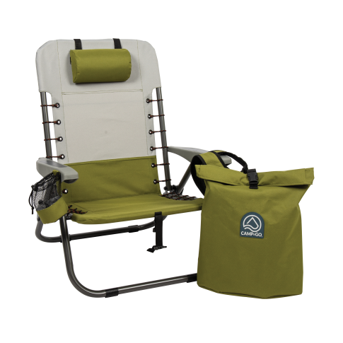 Lace up removable backpack chair stone moss