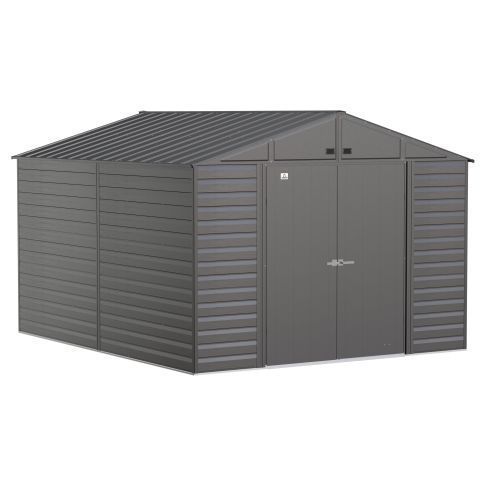 Arrow Select Steel Storage Shed, 10x12, Gris anthracite