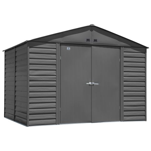 Arrow Select Steel Storage Shed, 10x8, Gris anthracite