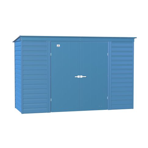 Arrow Select Steel Storage Shed, 10x4, Blue Grey