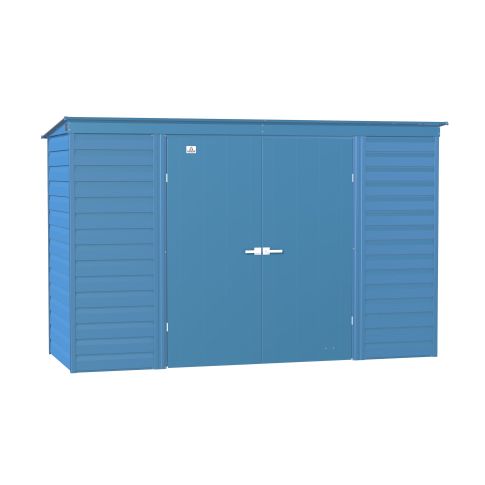 Arrow Select Steel Storage Shed, 10x4, Gris bleu