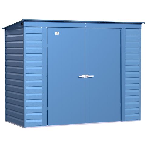 Arrow Select Steel Storage Shed, 8x4, Blue Grey