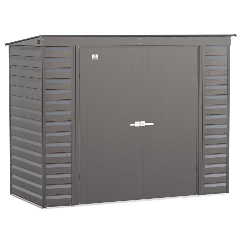 Arrow Select Steel Storage Shed, 8x4, Gris anthracite