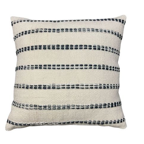 Natural striped cushion 18" x 18" - Blue grey