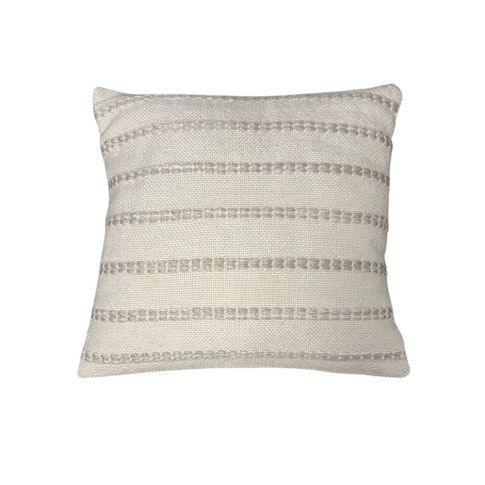 Coussin à rayures Natural 18"x18" - Crème - Corriveau