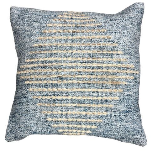 Coussin texturé Océan  18"x18" - Motif bleu avec texture - Corriveau