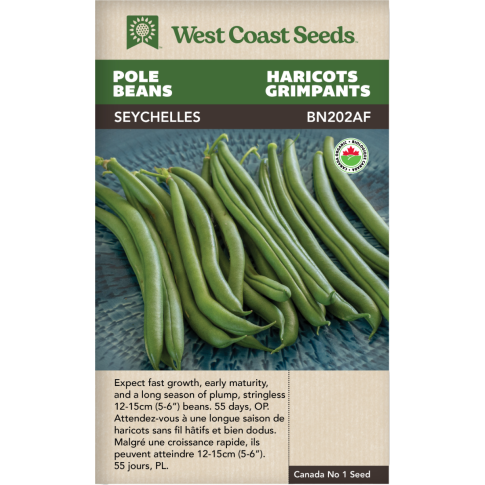 Seychelles Organic Certifed Pole Beans Vegetables Seeds - West Coast Seeds