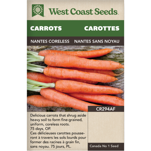 Nantes Coreless Nantes Carrots Vegetables Seeds - West Coast Seeds