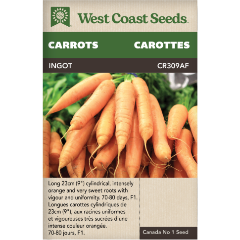 Ingot F1 Nantes Carrots Vegetables Seeds - West Coast Seeds