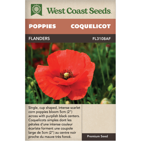 Flanders Poppy Annual Poppies Flowers Seeds - West Coast Seeds