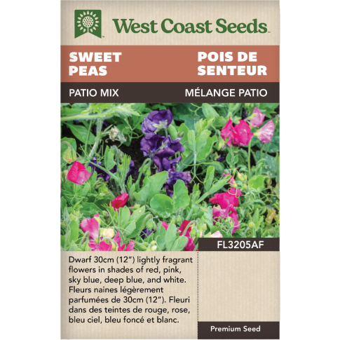 Patio Mix Annual Sweet Peas Flowers Seeds - West Coast Seeds