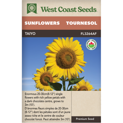 Taiyo Certified Organic Annual Sunflowers Flowers Seeds - West Coast Seeds