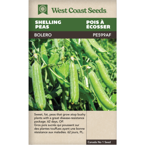 Bolero Shelling Peas Vegetables Seeds - West Coast Seeds