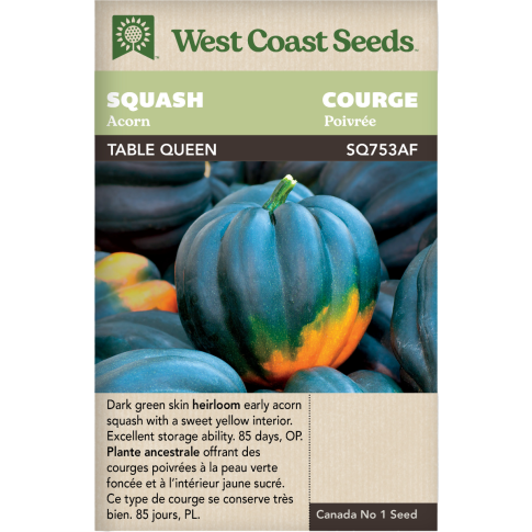 Table Queen Acorn Squash Vegetables Seeds - West Coast Seeds