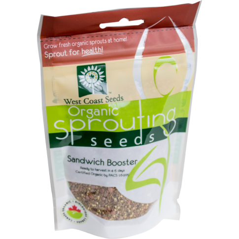 Sandwich Booster Certified Organic Sprouting Sandwich Booster Vegetable Seeds - West Coast Seeds - SS252A