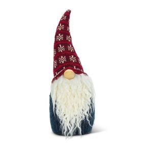 Lg Red Mix Hat Gnome-12"H