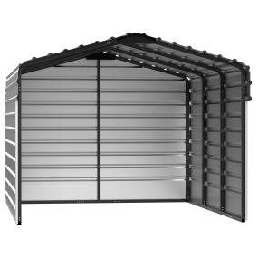 Arrow Steel Carport With 3 Wall Kits, 10X15X07, Eggshell