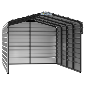 Arrow Steel Carport With 3 Wall Kits, 10X20X07, Eggshell