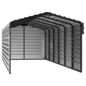 Arrow Steel Carport With 3 Wall Kits, 10X29X07, Eggshell