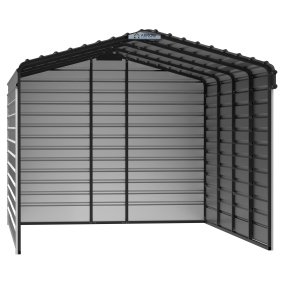Arrow Steel Carport With 3 Wall Kits, 12X20X09, Eggshell