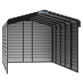 Arrow Steel Carport With 3 Wall Kits, 12X24X09, Eggshell