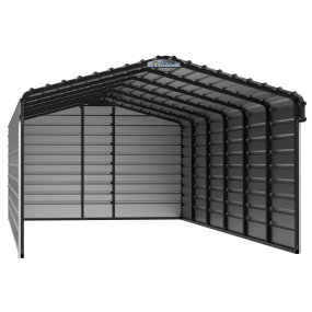Arrow Steel Carport With 3 Wall Kits, 12X29X07, Eggshell