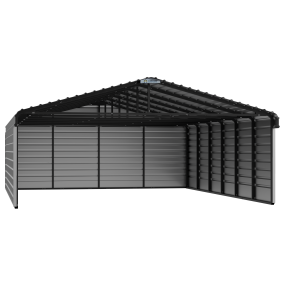 Arrow Steel Carport With 3 Wall Kits, 20X29X07