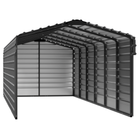 Arrow Steel Carport With 3 Wall Kits, 10X29X07